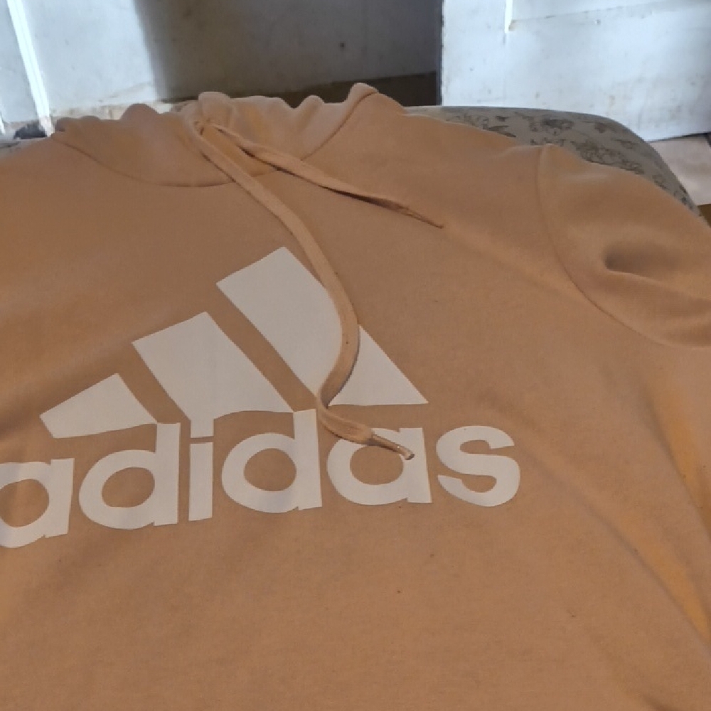 Adidas Men's Beige Hoodie Sweater